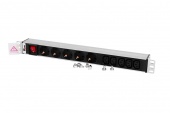 Блок розеток Rem-10 без шнура с выкл., 5 Sсhuko, 5 IEC 60320 C13, вход IEC 60320 C14, 10 A, алюм., 19" арт. R-10-5S-5C13-V-440-Z  купить у официального дистрибьютора в Санкт-Петербурге и Москве с доставкой.