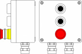 Ex пост управления из алюминия: 1Ex d e IIC T6 Gb X / Ex tb IIIB T80°C Db X / IP66: Аварийная кнопка красная, 1NC/1NO -1 шт.:Кнопка черная,1NC/1NO -2 шт. C: ввод D5,5-13мм под бронированный кабель, Ni -2 шт. DKC арт. DKC 2201.171.19.008  купить у официального дилера в Санкт-Петербурге и Москве с доставкой.