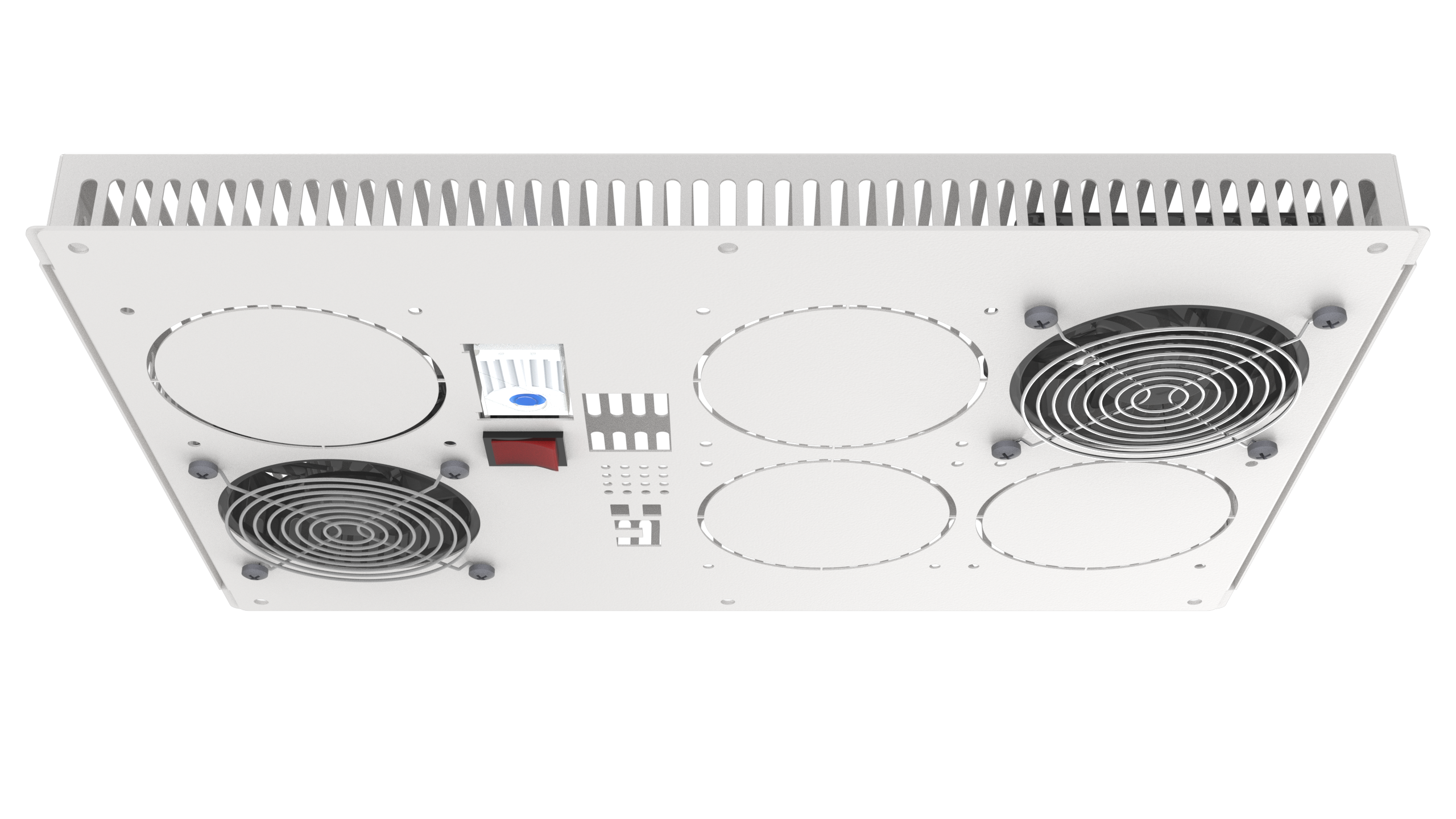 Вентиляторный потолочный блок IPX, 2 вентилятора +4 места (термостат в комплекте)  купить у официального дистрибьютора в Санкт-Петербурге и Москве с доставкой.