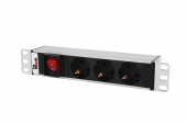 Блок розеток Rem-10 без шнура с выкл., 3 Sсhuko, вход IEC 60320 C14, 10 A, алюм., 10" арт. R-10-3S-V-220-Z  купить у официального дистрибьютора в Санкт-Петербурге и Москве с доставкой.