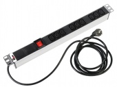 Блок розеток Rem-16 с выкл., 9 IEC 60320 C13, 16 A, алюм., 19", шнур 3 м арт. R-16-9C13-V-440-3  купить у официального дистрибьютора в Санкт-Петербурге и Москве с доставкой.