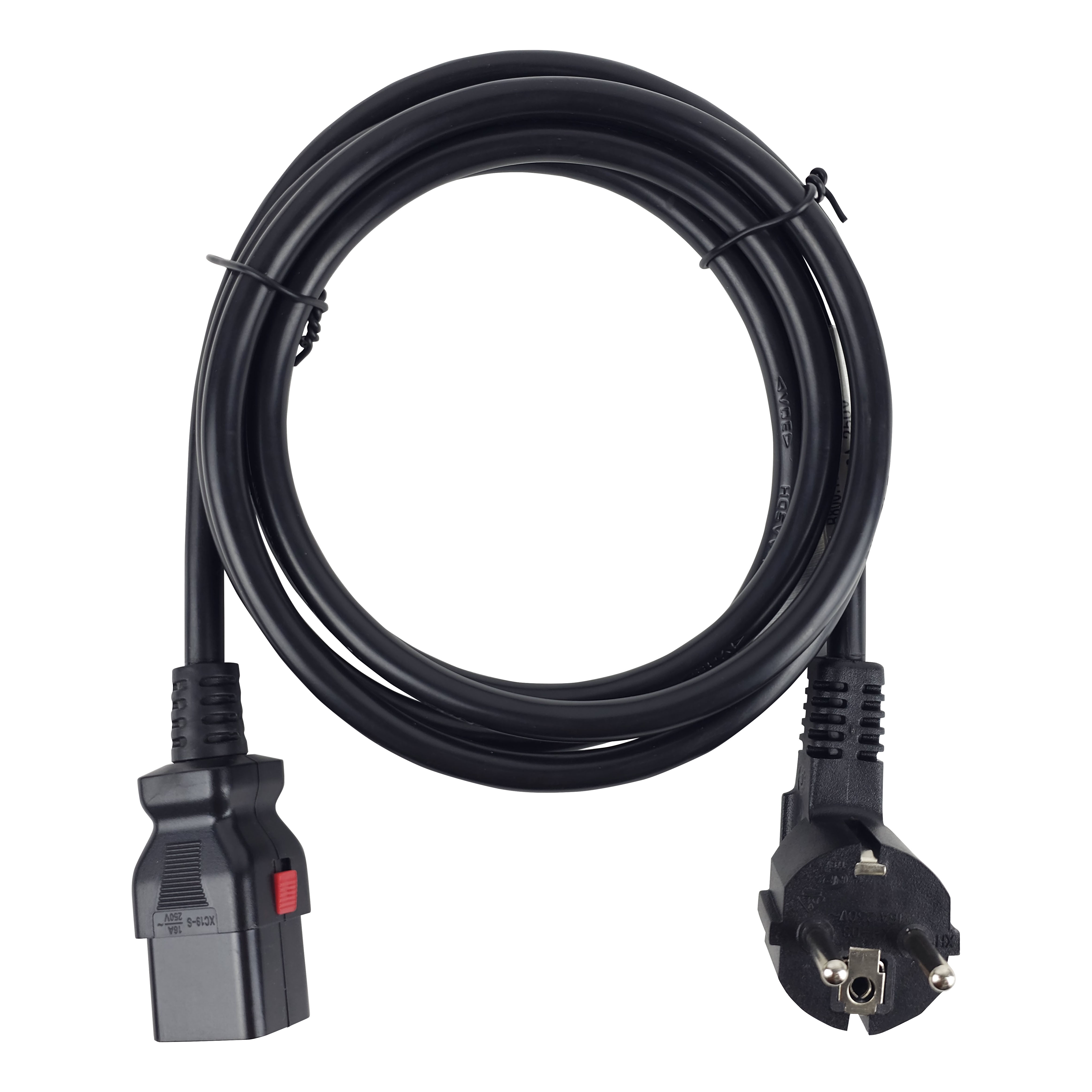 Блоки распределения питания Силовой шнур BNH, Schuko, вилка IEC 320 C19, 3 м, 16А, с фиксатором обеих сторон, цвет: чёрный купить у официального дистрибьютора в Санкт-Петербурге и Москве с доставкой.