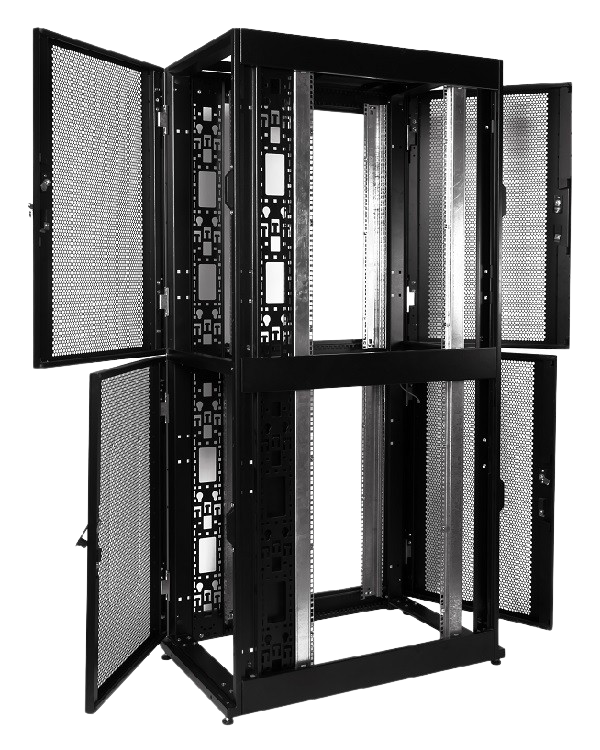 Шкаф серверный ПРОФ напольный колокейшн 40U (600 × 1200) 2 секции, дверь перф. 2 шт, черный, в сборе  арт. ШТК-СП-К-2-40.6.12-44АА-Ч  купить у официального дистрибьютора в Санкт-Петербурге и Москве с доставкой.
